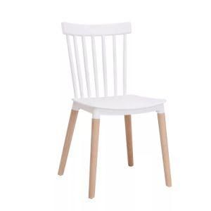 China Modern Designer Indoor Stackable Hospital Hotel Restaurant Wood Plastic Furniture Dining Chair