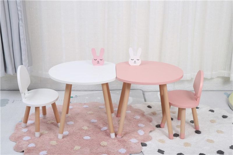 Wooden Cute Children Mushroom Shape Table and Chair Set Kids Home Furniture