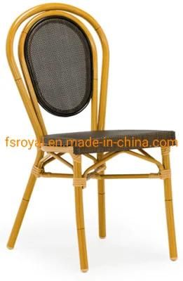 New Design Modern Royal Style Hotel Restaurant Dining Furniture Aluminium Bamboo Look Chair