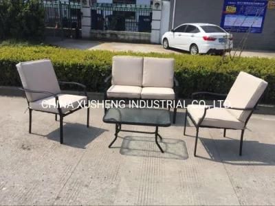 Modern Outdoor Leisure Aluminum Dining Table and Love Chairs Garden Set