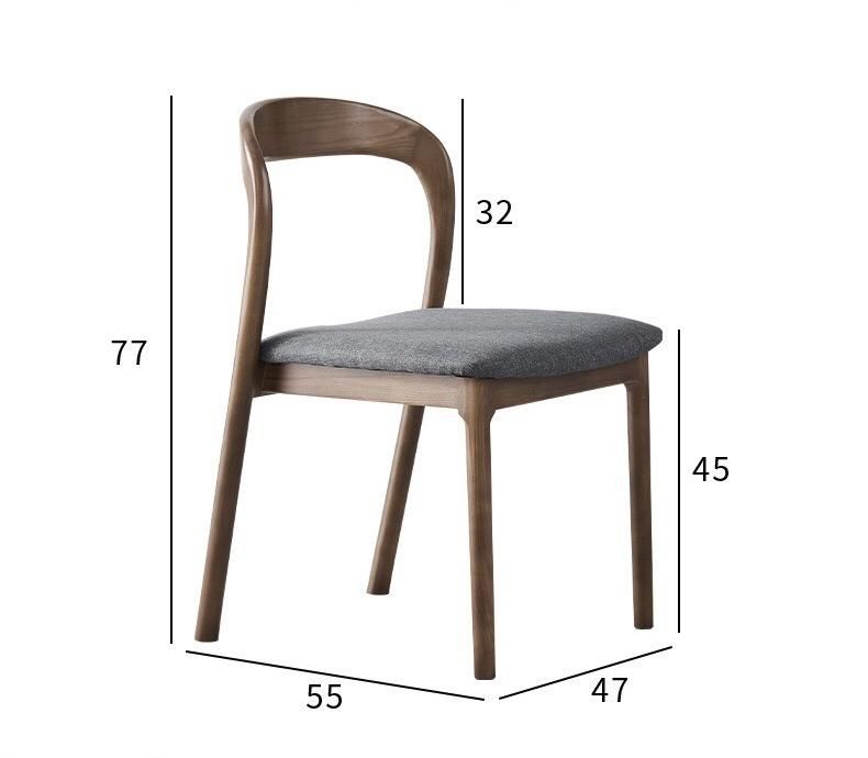 Sell Well Nordic Solid Wood Household Modern Simple Negotiation Backrest Cloth Dining Chair