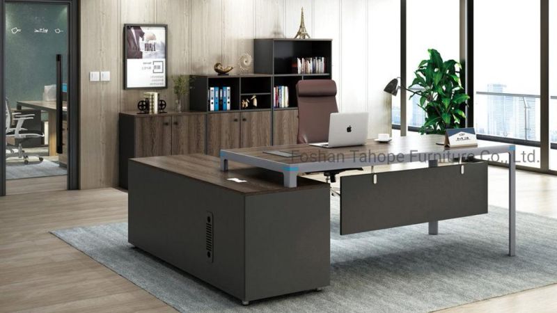 Original Design Walnut Modern Office Executive Desk Iron Leg Boss Desk