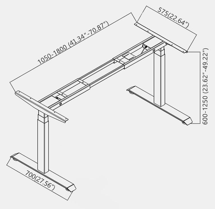 Electric Adjustable Standing Desk Ergonomic Sit Stand Office Desk Frame