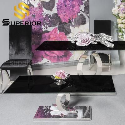 New Design Small Black Glass Coffee Tea Table for Home Living Room