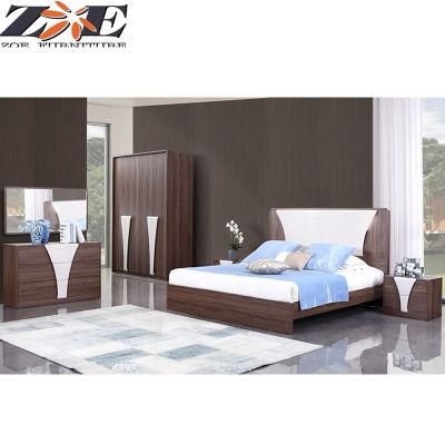 Global Hot Selling MDF Bedroom Furniture Beds with LED Light