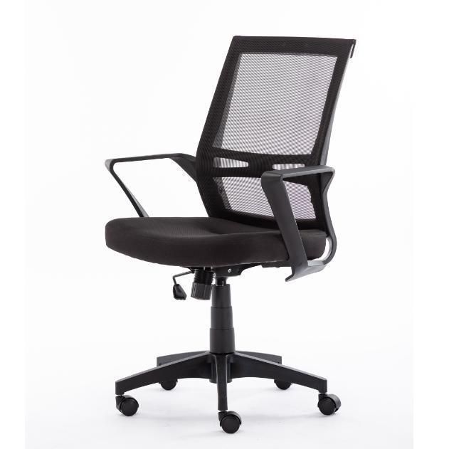 Back Mesh Black Fixed Armrest Chair Swivel Mesh Office Chair Computer Desk Task Chair