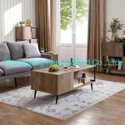 Modern Cocktail Table Coffee Table Tea Table with Storage for Living Room Bedroom