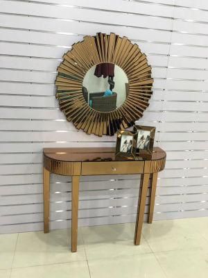 Hotel Modern Mirrored Furniture Set with Mirror Gold Coast Console Table