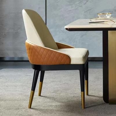 Gold Modern Banquet PU Leather Metal Base for Dining Furniture