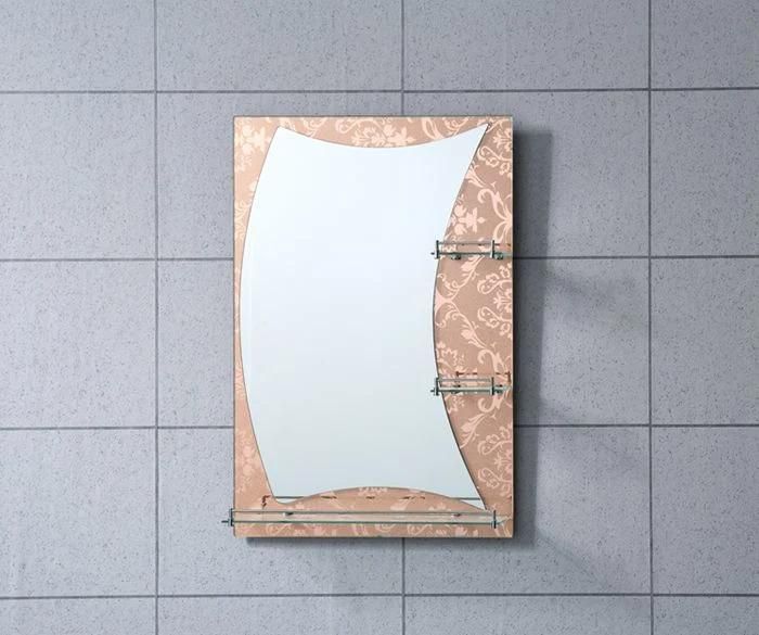 Wall Mounted 4mm Aluminum Mirror Bathroom Mirror with Shelf