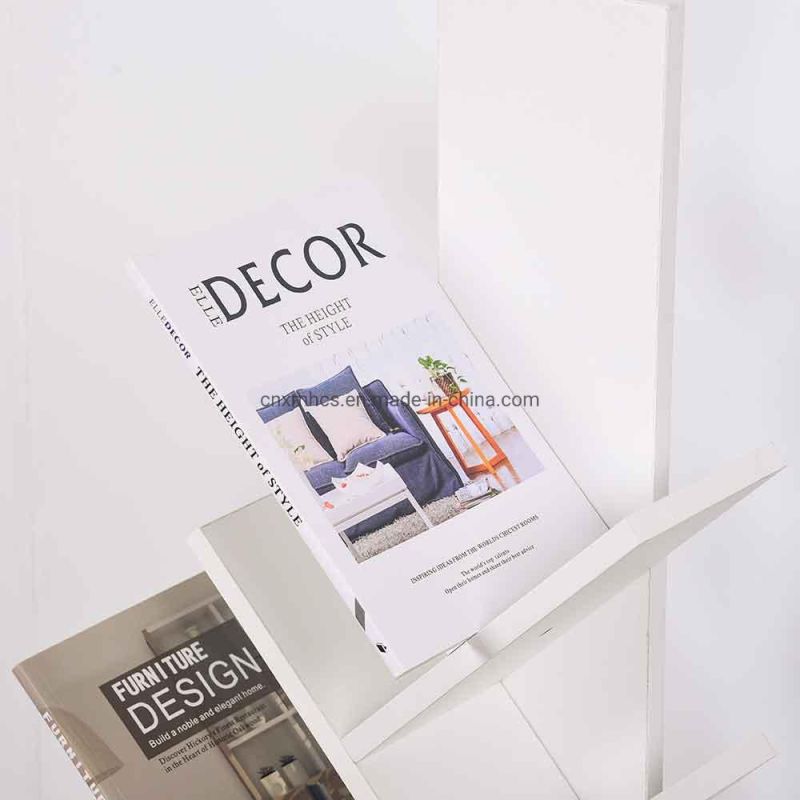 Modern Creative Unique Storage Rack, Wooden Display Book Shelf, Desktop Magazine Holder, Freestanding Magazine Holder Rack, Livingroom Furniture