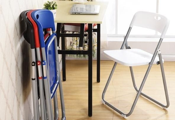 Plastic Folding Chair with Reinforced Metal Frame