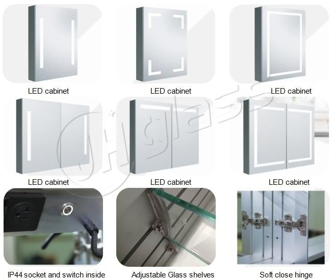 Two Door LED Lighted Mirror Medicine Cabinet with Touch Sensor