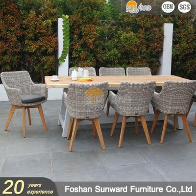UV Resistance Modern Chinese Outdoor Garden Hotel Home Dining Room Leisure Resort Villa Balcony Wicker Rattan Chair and Table Furniture