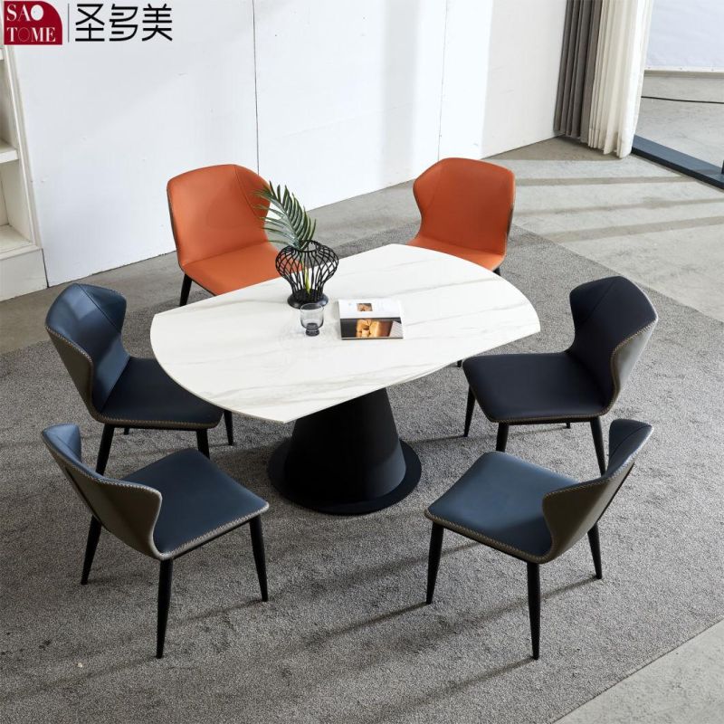 Round Dining Table with Slate Top for Diningroom Furniture