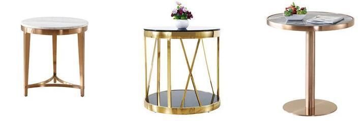 Gold Home Furniture Metal Base Modern Coffee Side Table for Living Room