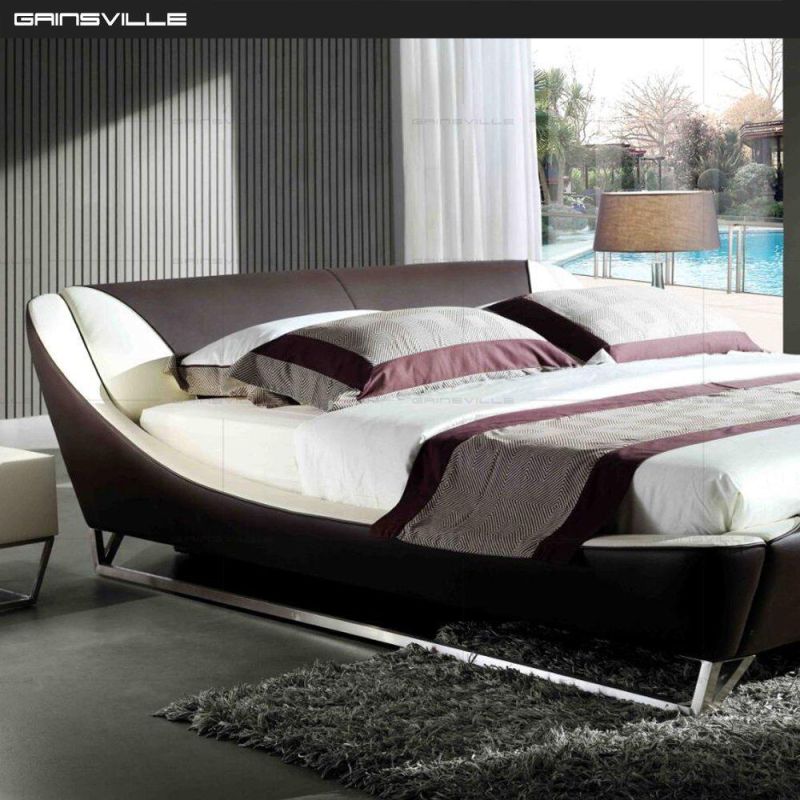 Modern Luxury Bedroom Furniture King Bed Leather Bed Wall Bed Gc1622