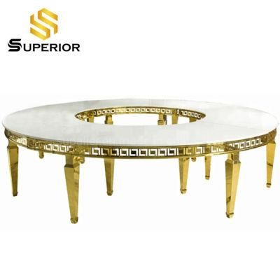 Hot Selling Hotel Furniture Big Round Gold Wedding Restaurant Table