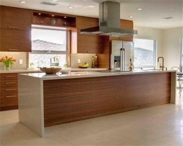 Custom Modern Large Sized Heat Resistant Laminate Kitchen Cabinet with Kitchen Island