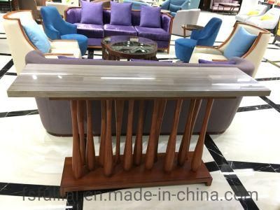 Manufactory for Good Design and Nice Hotel Furniture of Wooden Flower Table Console Counter Marble Table