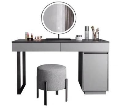 Modern Vanity Wooden Table Set Mirrored Modern 3 Drawers Bedroom Furniture Makeup Dresser Chest