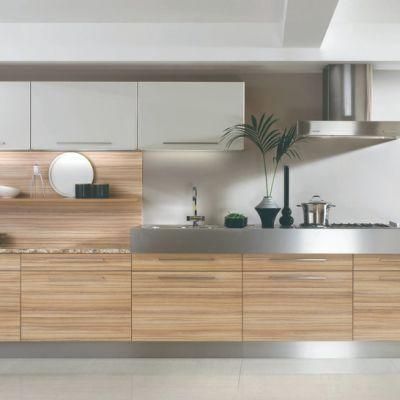 Contemporary Customized L Style Flat Pack Laminate Plywood Fitted Kitchen Furniture