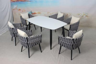 Wholesale Modern Style Garden Outdoor Dining Table Set Furniture Rope Weaving Furniture