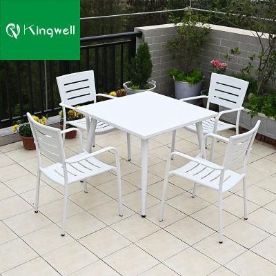Hot Sale Modern Patio Furniture Outdoor Aluminum Dining Table Set for Coffee Shop