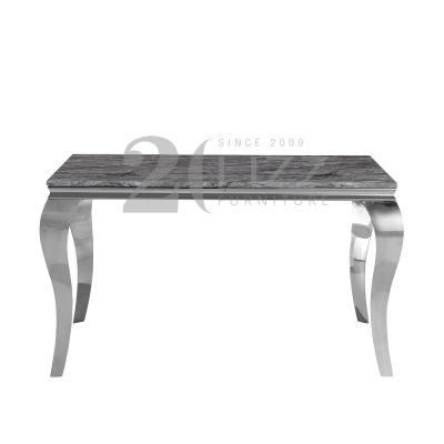Foshan Modern Home Design Stainless Steel Dining Room Furniture Set Leisure Hot Sale Marble Console Table
