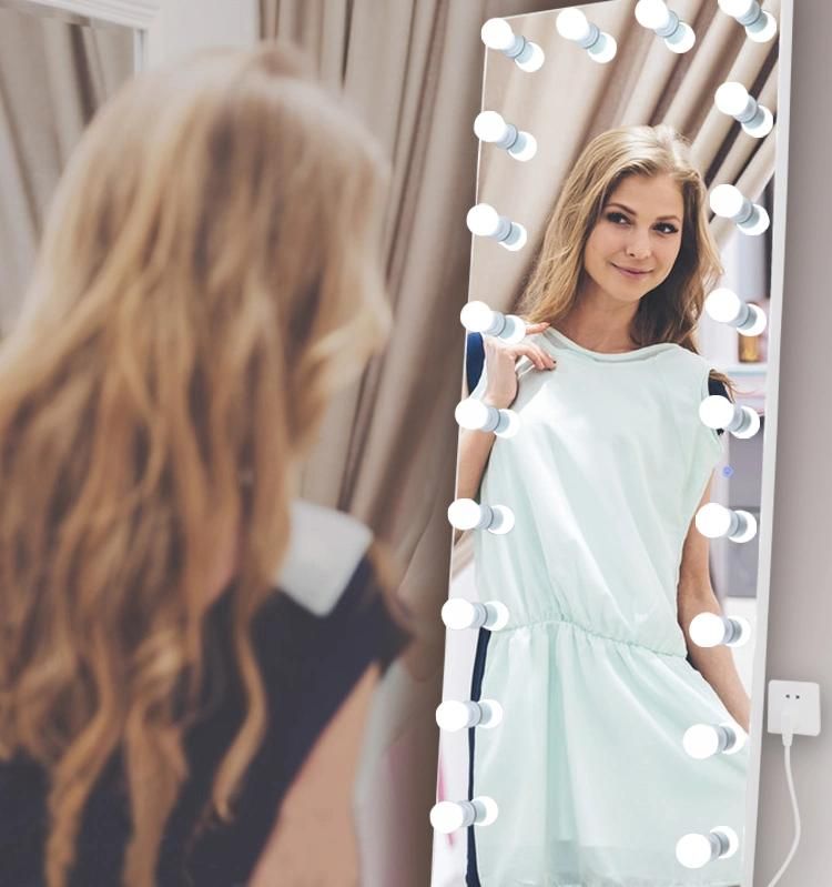 Dressing Illuminated Vanity Full Length Mirror with Light Bulbs