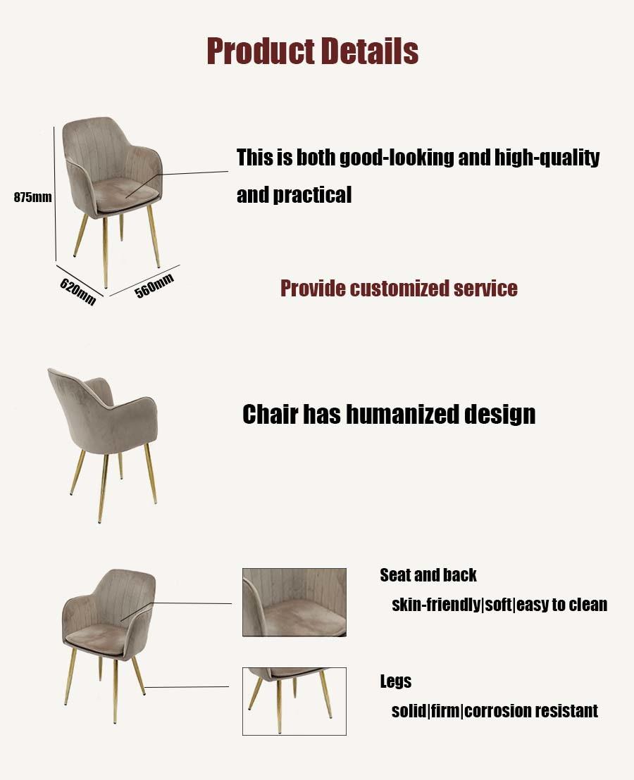 Luxury Modern Home Indoor Banquet Wedding Cafe Furniture Velvet Fabric Dining Chair