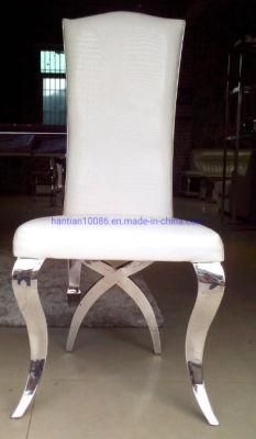 White Chair Modern Hotel Banquet High Back Stainless Steel Dining Room Furniture