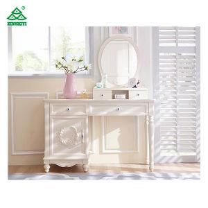 White Wood Mirror Almirah Simple Dressing Table Designs with Drawer