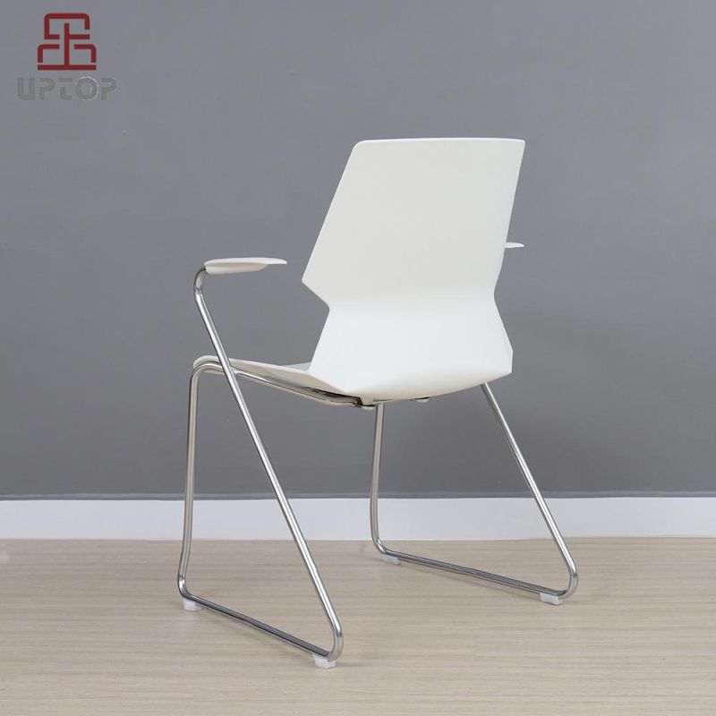 Modern Plastic Dining Chairs Material Stackable White Plastic Chair