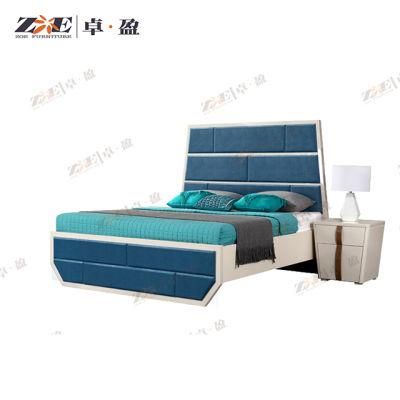 Hotel Bedroom Furniture Modern Fabric Wooden Double Bed