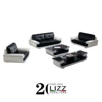 European Modern Living Room Home Furniture Set Genuine Leather Sectional Sofa
