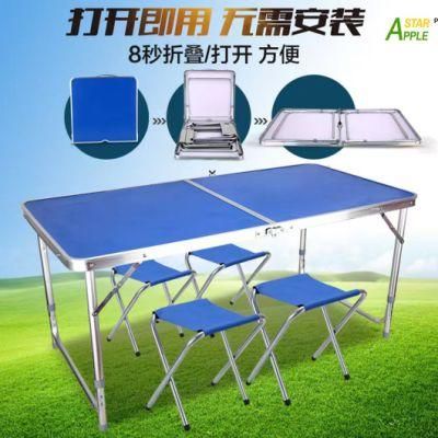 High Strength Blue Outdoor Picnic Folding with Umbrella Camping Table