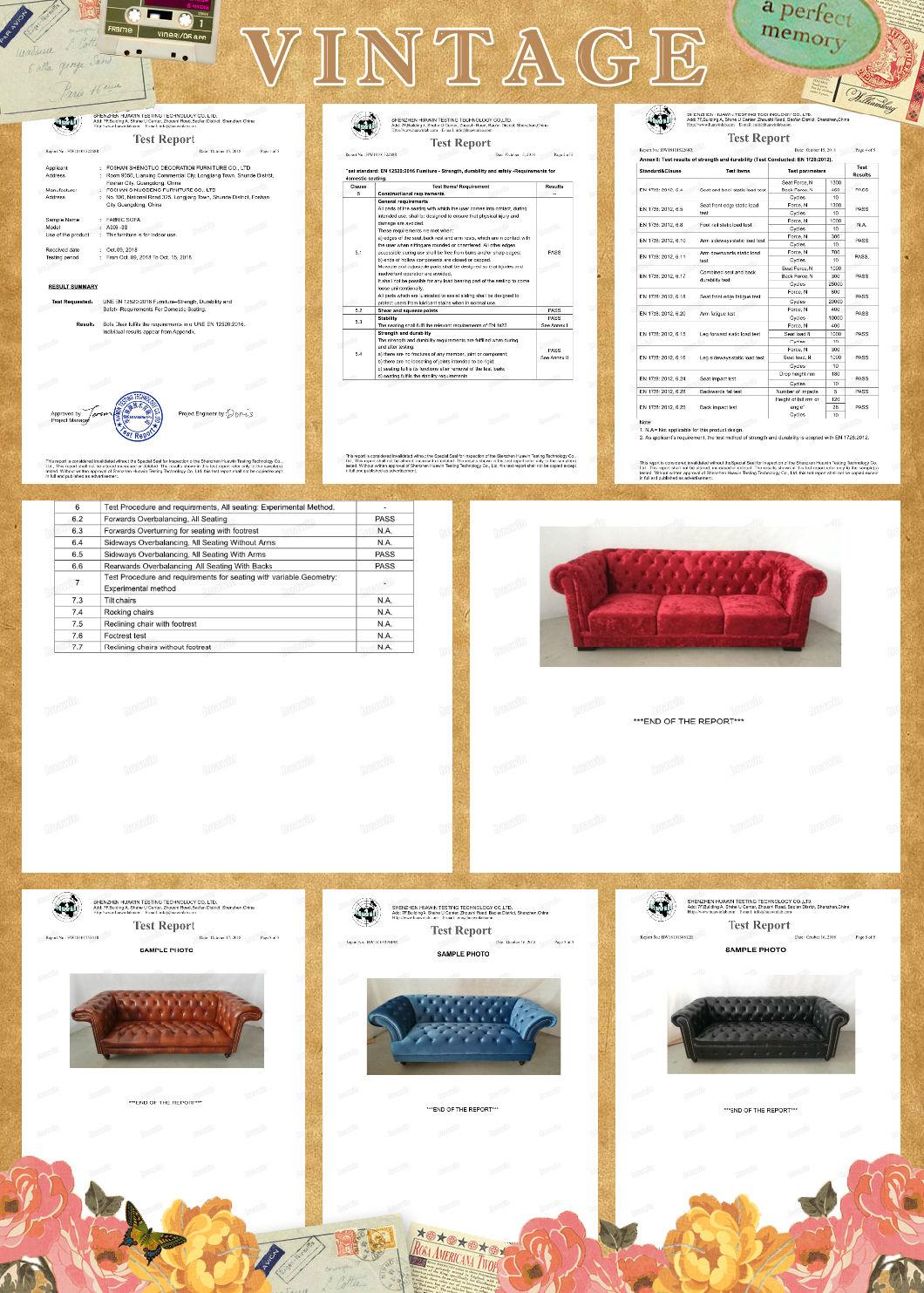 Modern European Cheap Velvet Fabric Tufted Customized Size Project Orded Public Area Hotel Lobby Villa Home Living Floor Chesterfield Sofa Set Furniture