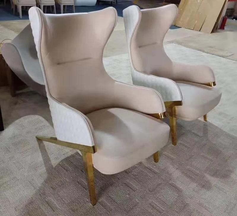 2021 New Arrival High Back Steel Base Leather Lounge Chair
