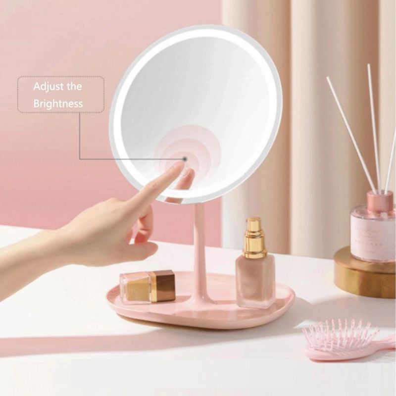 Desktop Touch Screen Makeup USB Charging Ring LED Mirror