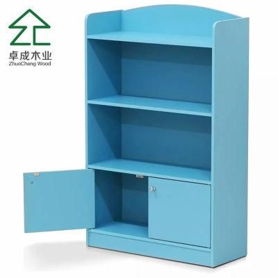 Kids blue Color MDF Material Modern Wooden Bookshelf