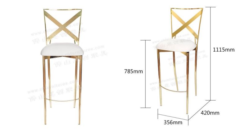 Hyc-H024 Hot Modern Gold Banquet Stackable Bar Chair PU Leather for Sale