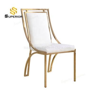 MID Century Modern Gold Metal Frame Upholstered Dining Chair