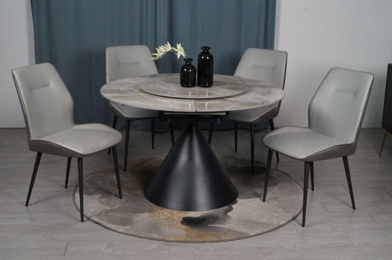 Hot Sale Home Furniture Sintered Stone Imitation Marble Extendable Dining Table