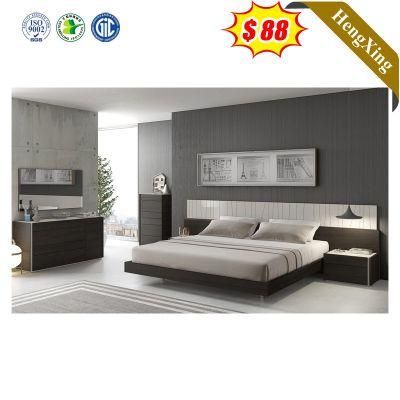 Multifunctional Modern Melamine MDF Wood Home Bedroom Furniture Set Double King Size Hotel Bed