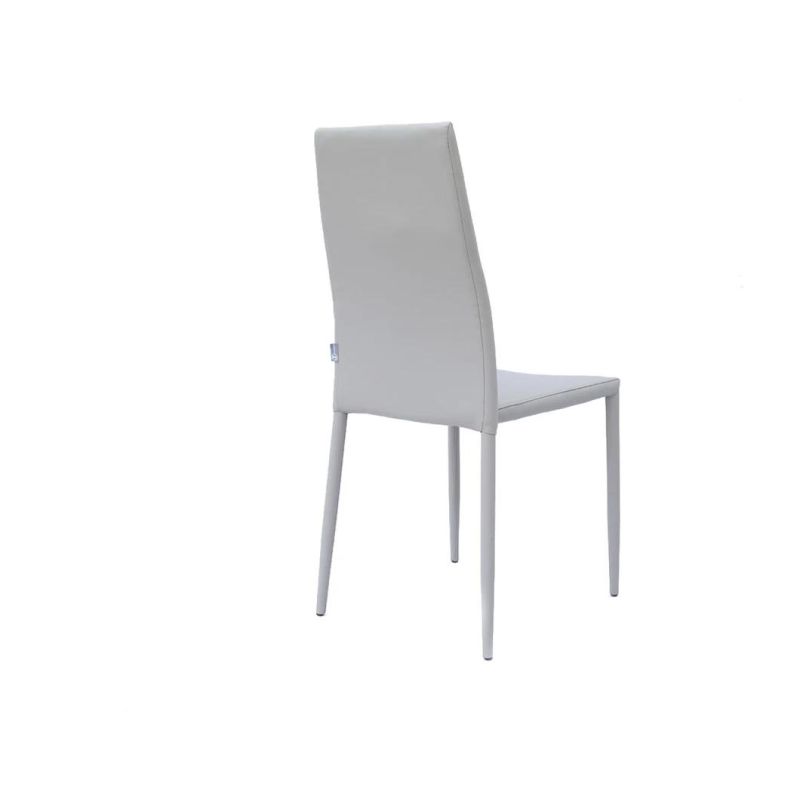 Wholesale Home Banquet Furniture PU Faux Leather High Back Dining Steel Chair for Outdoor