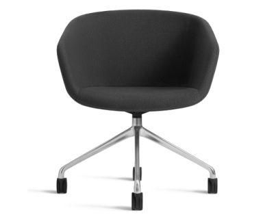 Black Fabric Office Office Chair Coffee Chair Rotatable Dining Table Chair Furniture