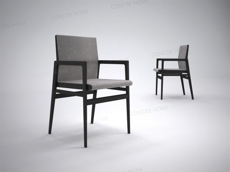 Popular Chinese Manufacturer Made Solid Wood Chair with Fabric Upholstery Dining Chair