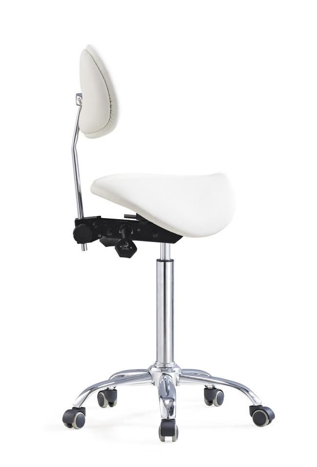 Ergonomic Swivel Adjustable Dental Saddle Stool Medical Chair with Wheels