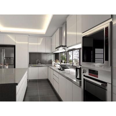 Modern Custom Melamine Laminate Furniture High Gloss Lacquer Kitchen Cabinet
